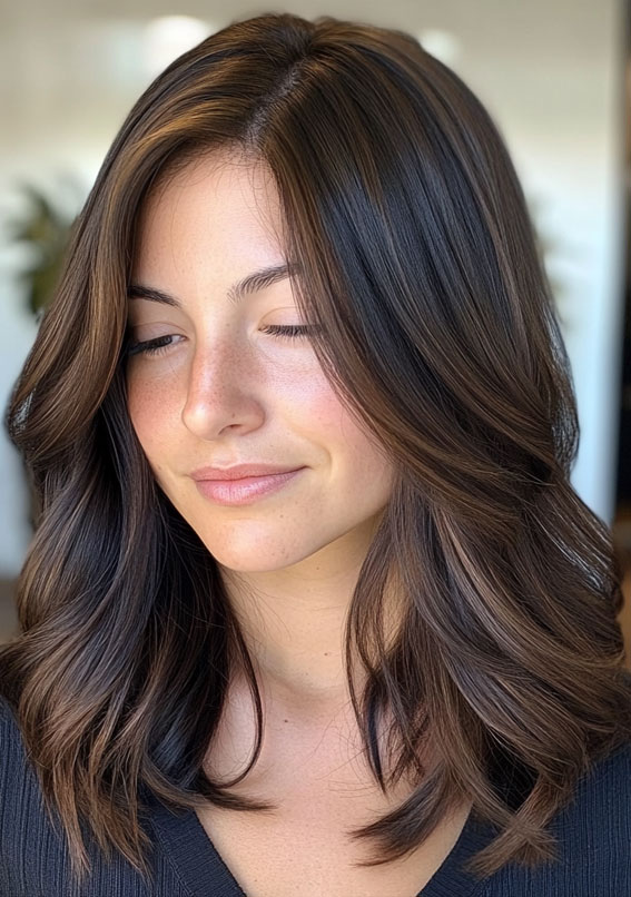 32 Hot Cappuccino Brunette Hair Colour Ideas : Mocha Melt Layers