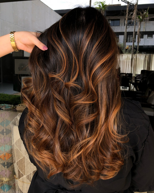 Rich Brunette Toffee Caramel Long Waves