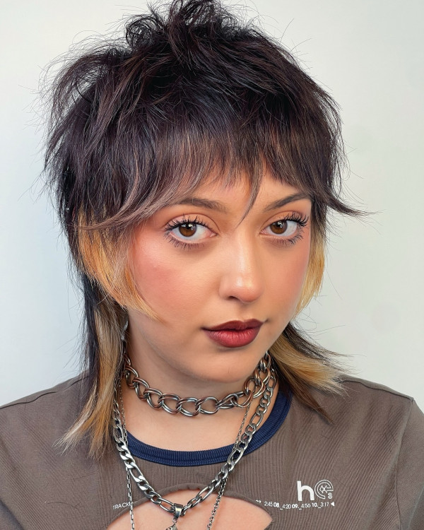 40 Fierce & Fabulous Wolf Haircut Ideas : Contrast Punk Chic