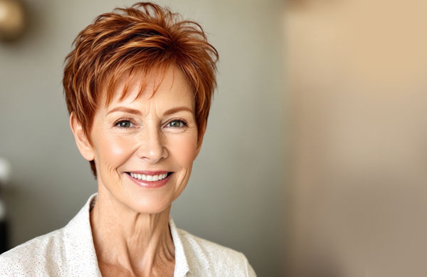 20 Thin Hair Older Short Hairstyles For Fine Hair Over 60 :Warm Auburn Pixie