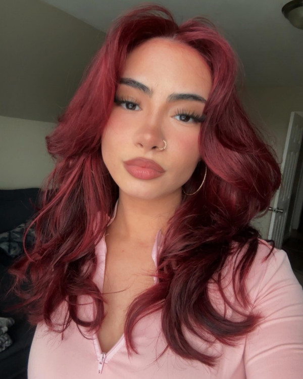 23 Juicy Cherry Hair Colour Shades : Fluffy Rose Cherry Layers