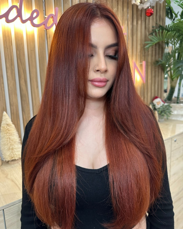 Chappell Roan-Inspired Red Hair, red hair colour, red hair colour ideas, red hair inspo, red hair colour inspiration, red hair colour on dark hair, red cherry hair colour