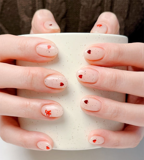 20 Minimalist Valentine’s Day Nail Designs : Minimalist Valentine’s Day Nail