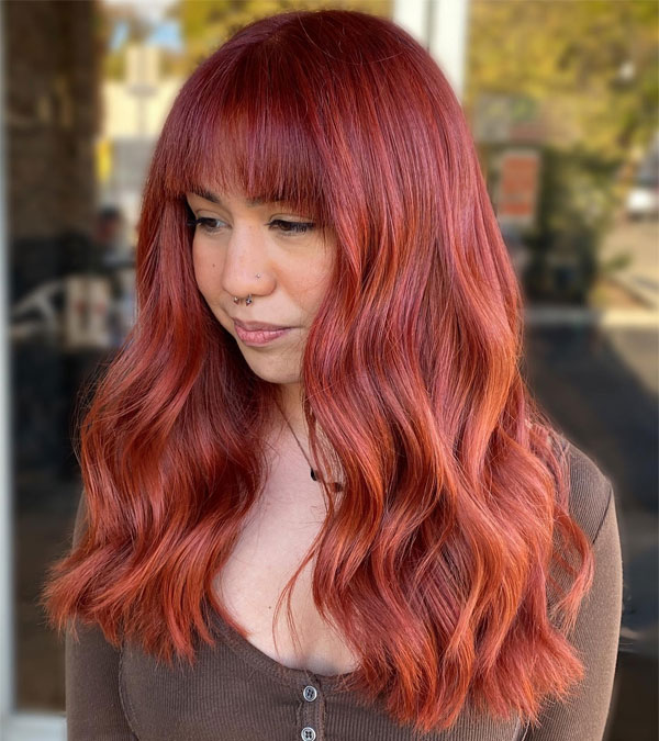 25 Red Hair Colour Ideas for a New Look: Rich Reddish Hair with A Touch of Copper