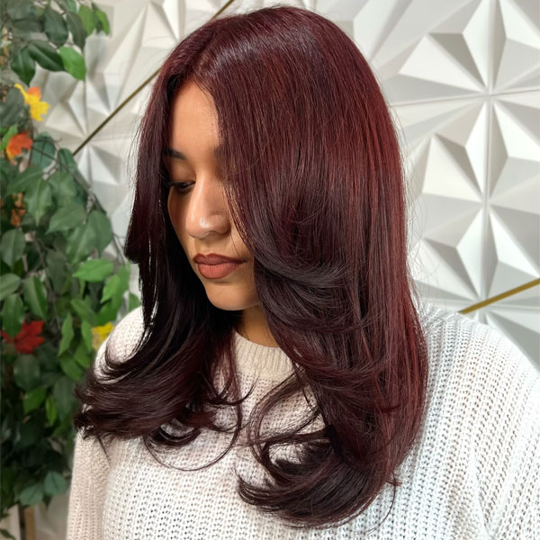 23 Juicy Cherry Hair Colour Shades : Elegant Glossy Cherry Layers