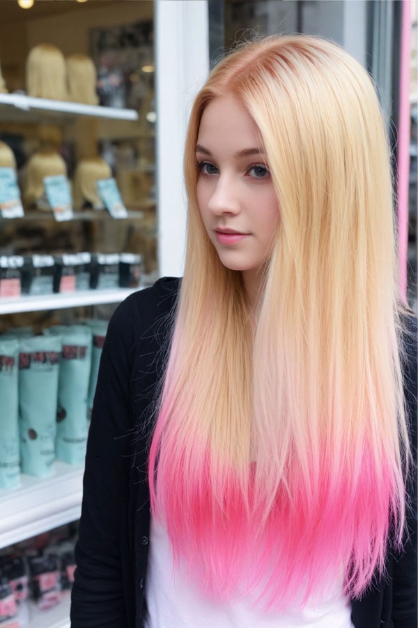 Cotton Candy Dip Dye Blonde Long Hair, Best dip dyed hair, Dip dye hair Colour Ideas, Dip dyed hair blonde, Dip dye black hair, Dip dye hair colour ideas brunette, Dip dye hair colour ideas blonde