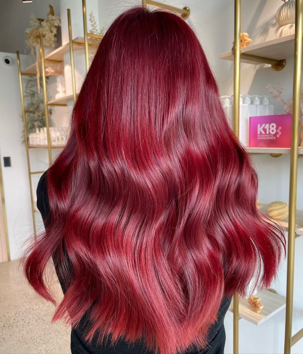 23 Juicy Cherry Hair Colour Shades : Vibrant Cheery Red with Glossy Texture