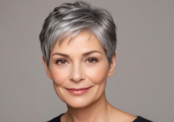 20 Thin Hair Older Short Hairstyles For Fine Hair Over 60 : Elegant Silver Pixie