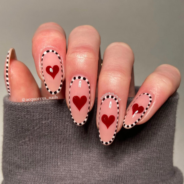 Polka-Dot Heartbeat Valentine's Day Nails, Valentine's Day Nails, Valentine's day nails glitter, Valentine's nails 2024, Valentine's day nails short, Cute valentine's day nails, Valentine's day nails acrylic, Valentine nails design