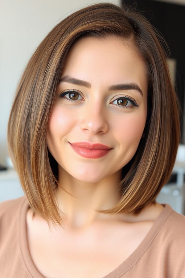 Sun-Kissed Effect Caramel Subtle Layered Lob, low maintenance long bob, lob haircut, long bob haircut, trendy long bob, lob hairstyle