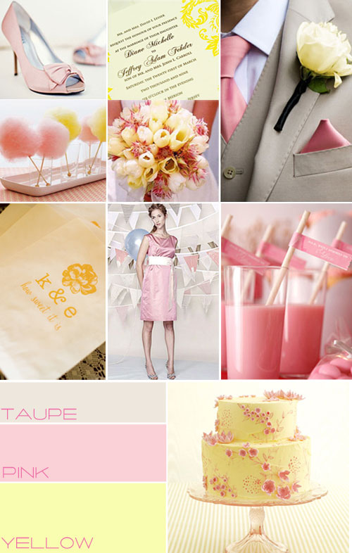 Pink taupe yellow wedding colour,Pink wedding theme,wedding color