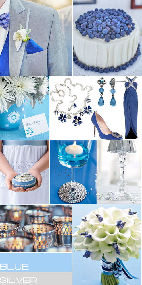royal blue and silver wedding