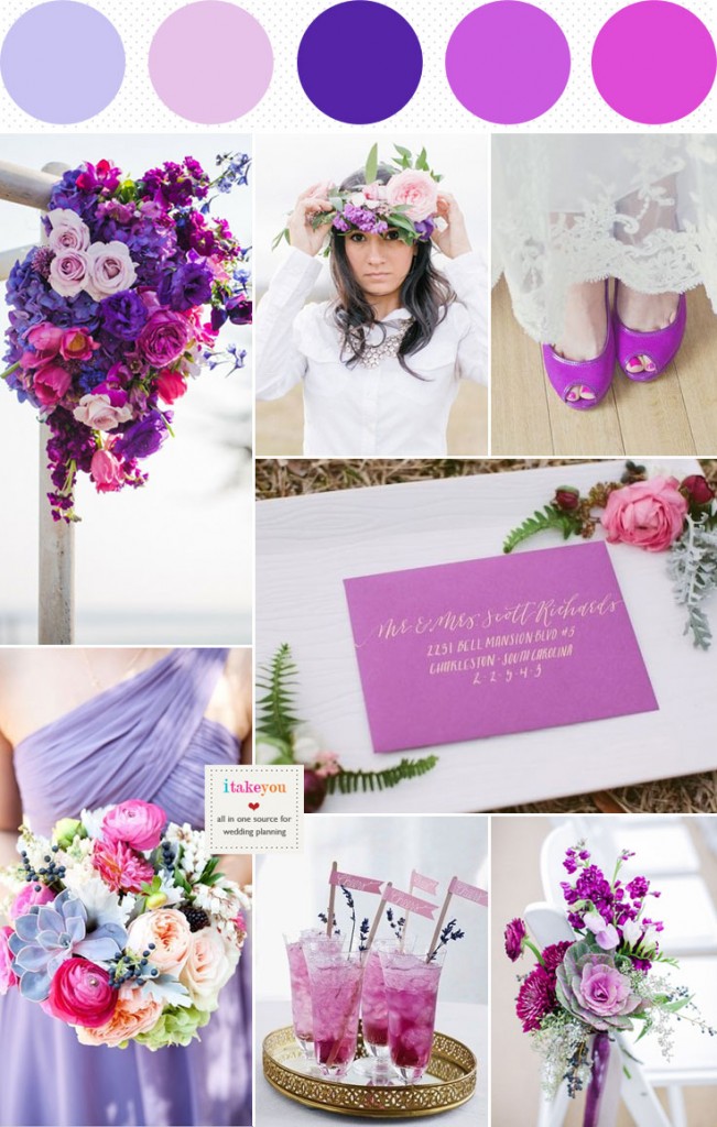 Dusty Pink Indigo Lilac and Radiant Orchid Wedding