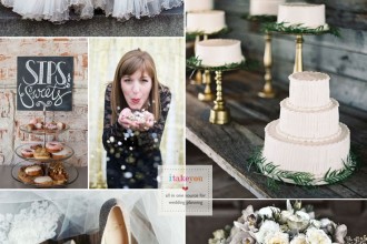 Gold Glittery and Frost winter wedding