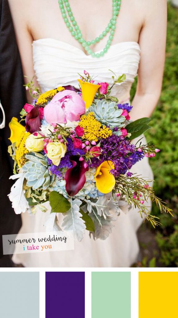 Summer Wedding colours : 5 Fresh Color Combinations for Summer Wedding