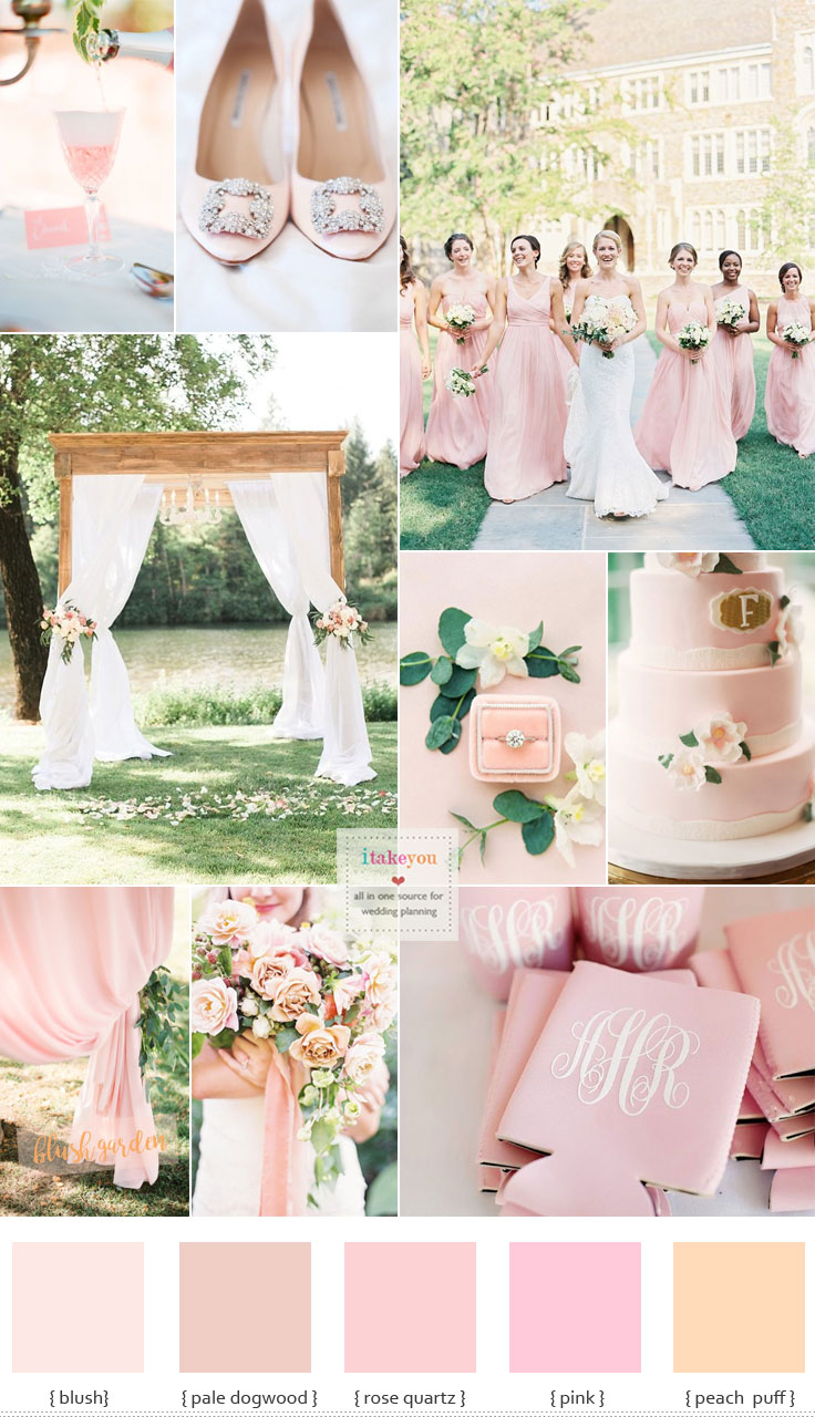 Blush pink wedding theme,blush bridesmaid dresses for a garden wedding