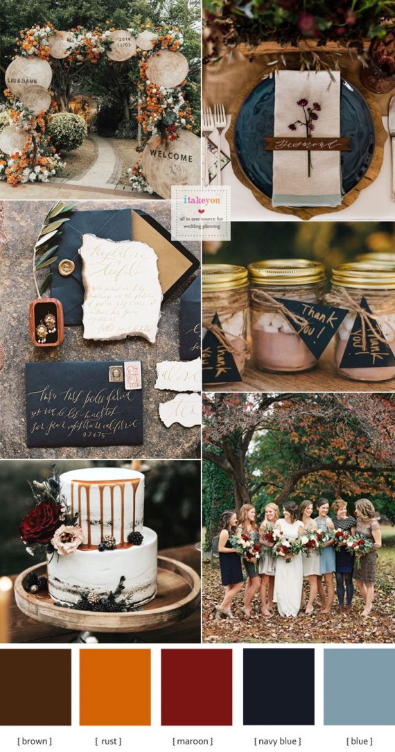 Autumn wedding colour combos 2019 In Shades of Autumn Colour