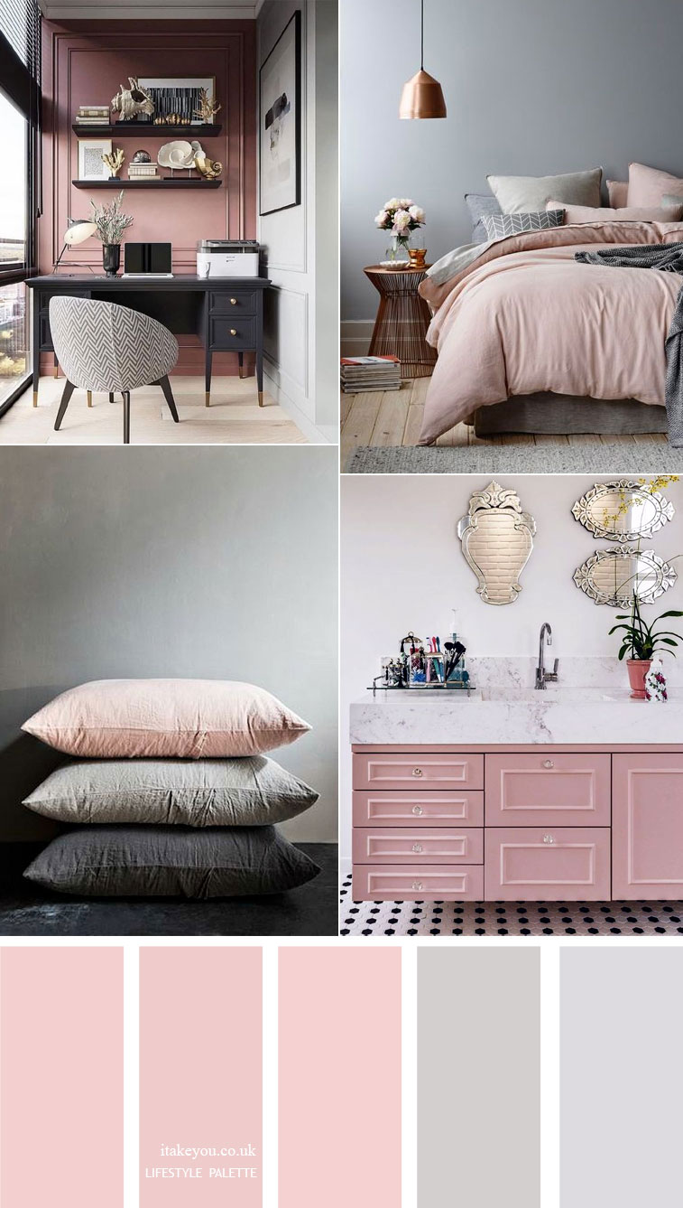 Pink and grey color scheme { 15 House Color Palette Ideas }