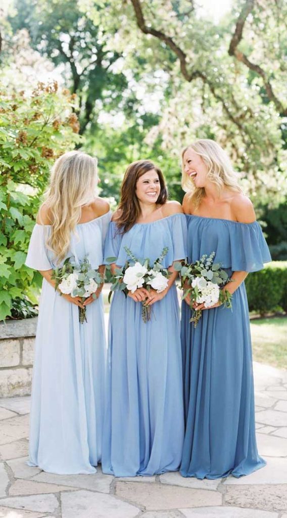 Blue wedding color theme, Dusty blue, Placid Blue, Baby Blue & Dark Blue