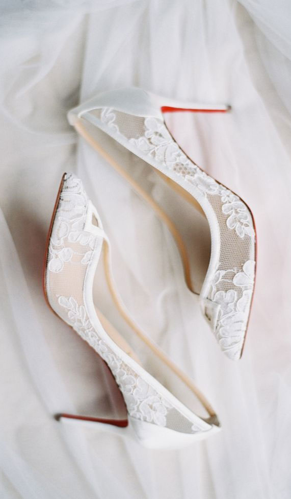 Louboutin beaded wedding heels perfect for elegant bride