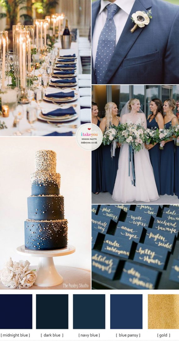 Blue and Gold Wedding Colour Theme For An Elegant Wedding