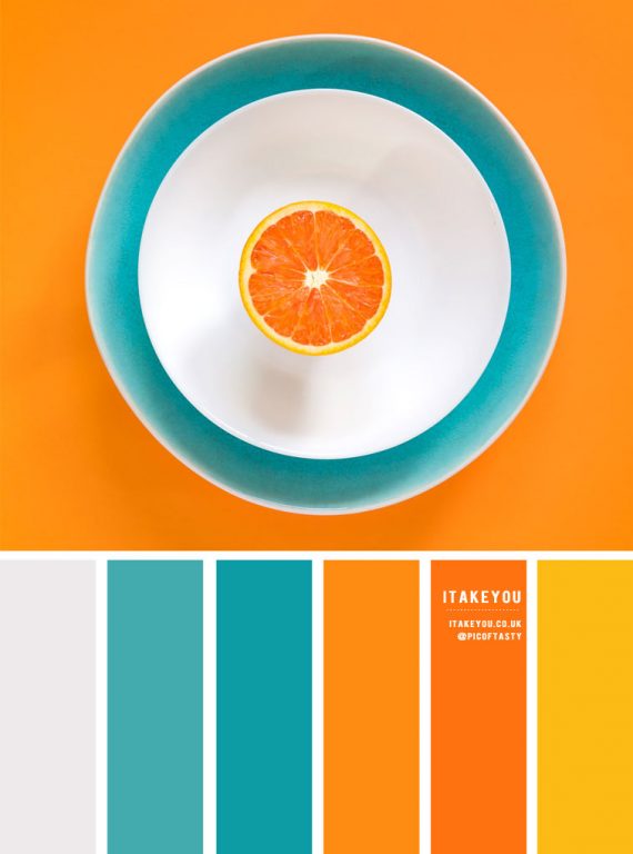 Orange, Teal and Yellow Color Inspiration I Take You | Wedding Readings ...