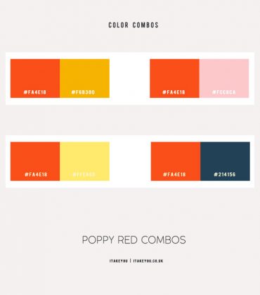 Poppy Red Color Combos , Red Orange and Pink Color shcmes