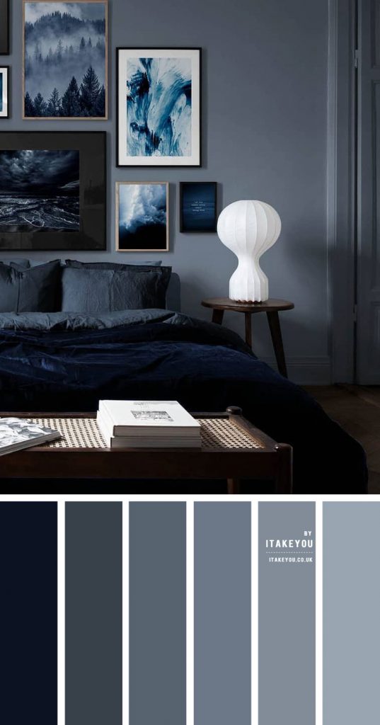 Dark Blue Grey Bedroom Colour Scheme I Take You | Wedding Readings ...