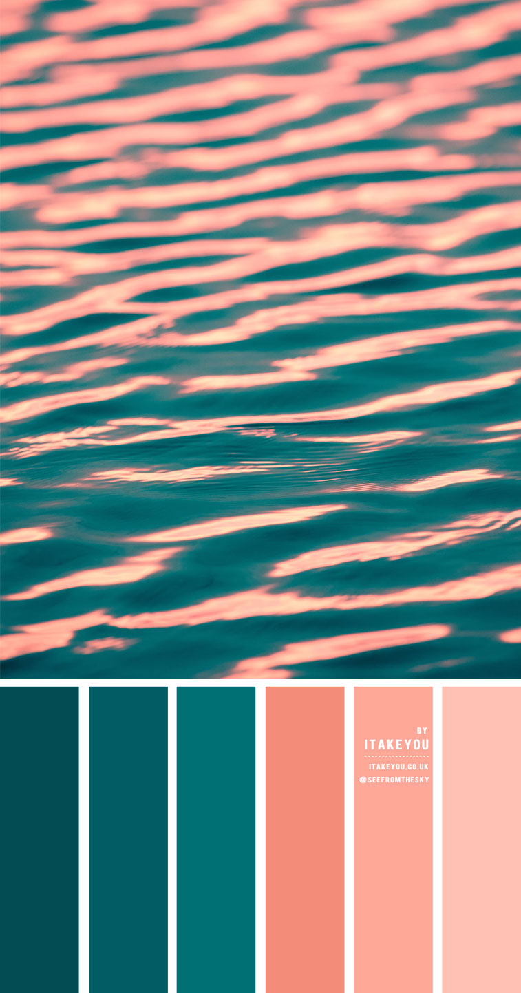 Green Teal and Salmon Colour Scheme, Salmon Pink Hex Color
