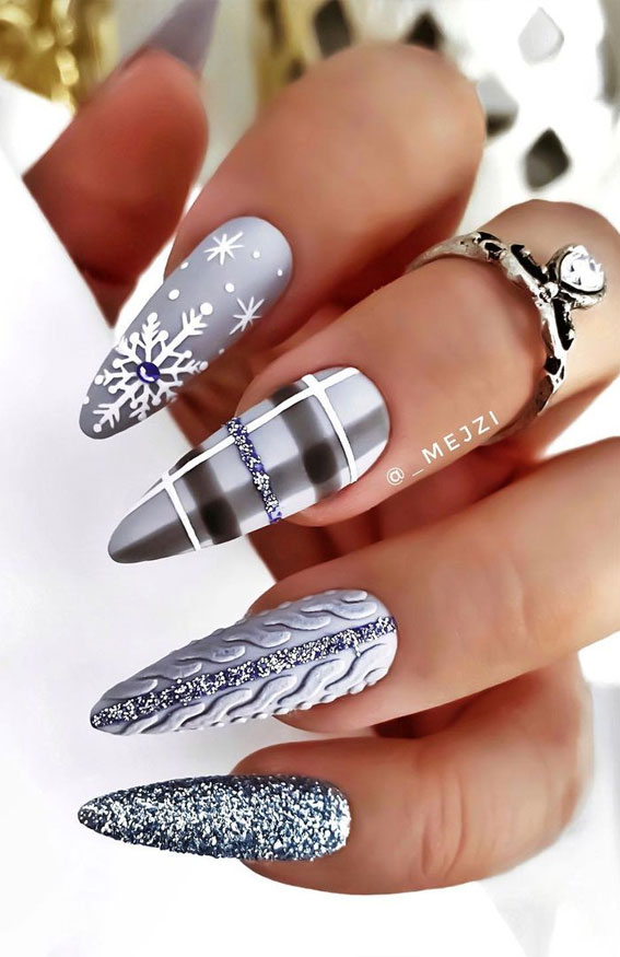 pinterest winter acrylic nails
