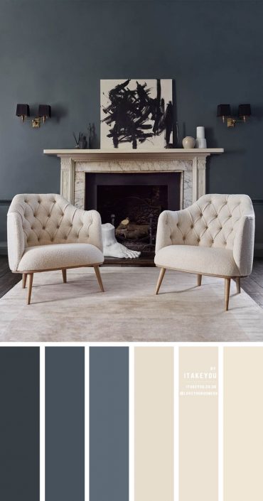 Dark Grey and Sourdough Living Room Colour Idea, Grey Living Room