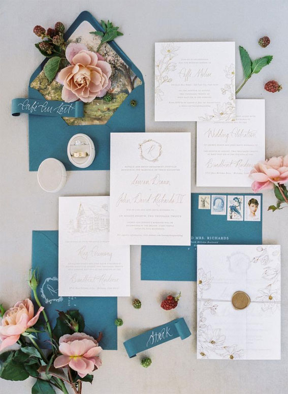 6 Perfect Shades of Blue Wedding Color Ideas and Wedding Invitations -   Blog