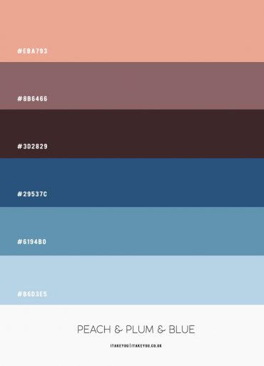 Peach, Plum, Mauve and Shades of Blue Colour Combination | itakeyou