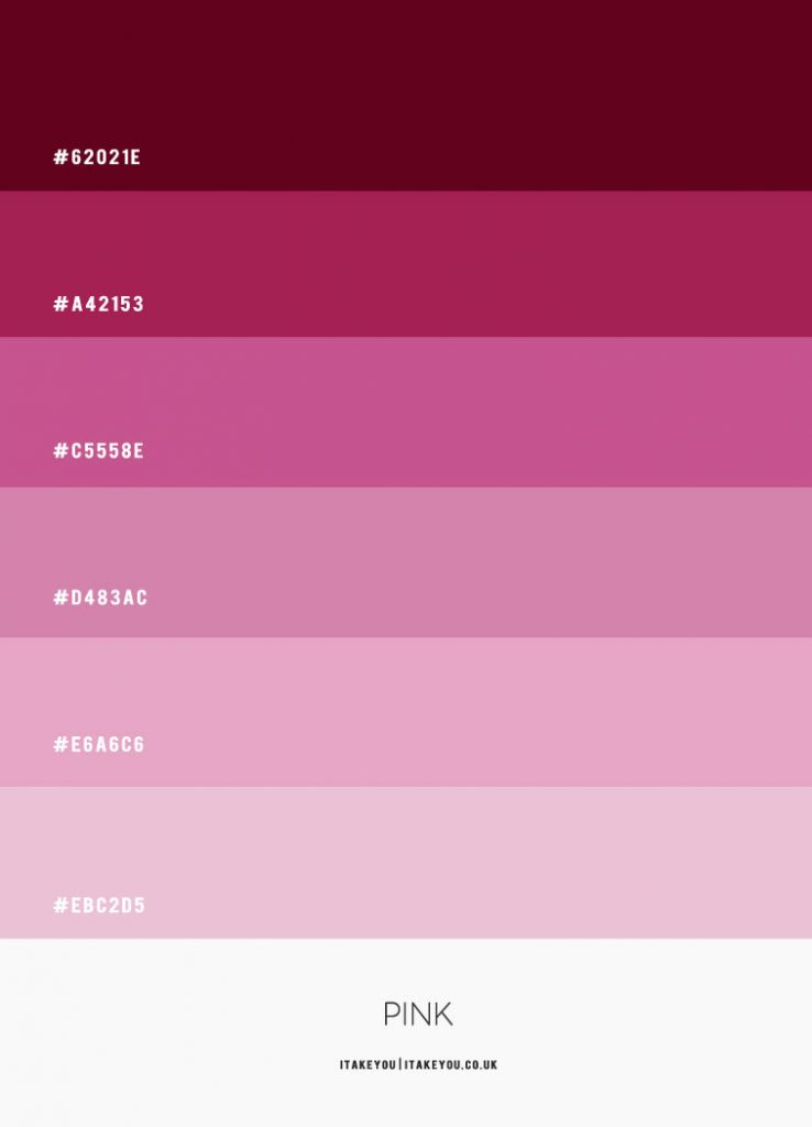 Shades Of Pink Colour Combination Pink Color Names Itakeyou co uk