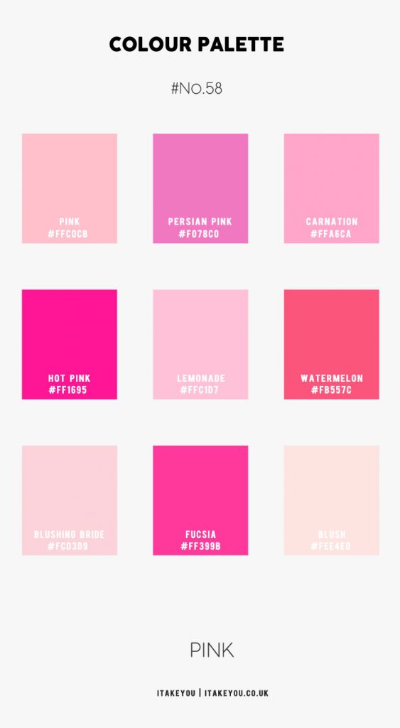 Shades Of Pink Colour Combination Pink Color Names Itakeyou Co Uk