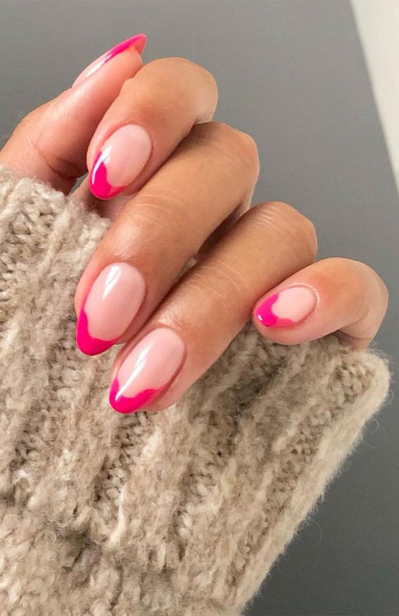french manicure designs pink