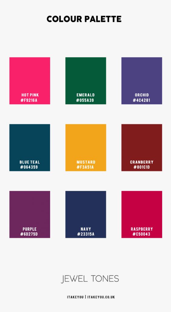 Jewel Tone Wedding Colours | Jewel Tones Color Palette | Itakeyou Ideas