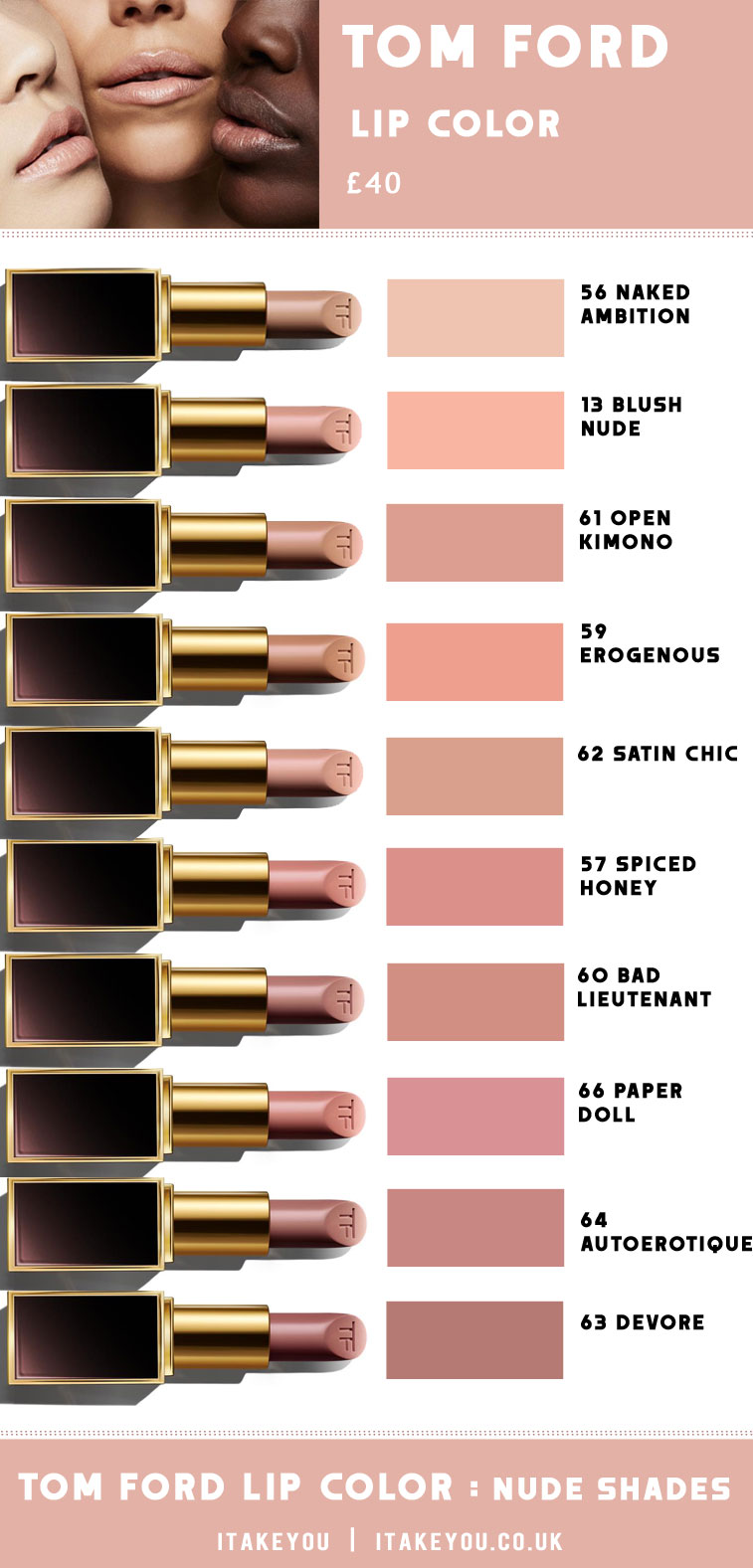 Tom Ford Tip Color - Nude Lipsticks | Matte Lipstick | Itakeyou beauty
