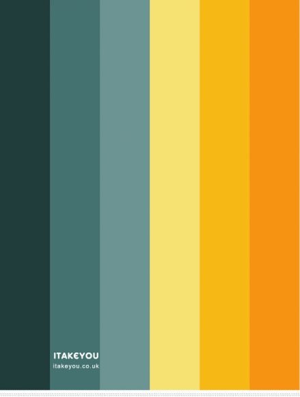 Green, Orange and Yellow Colour Combination | Summer Colour Combos