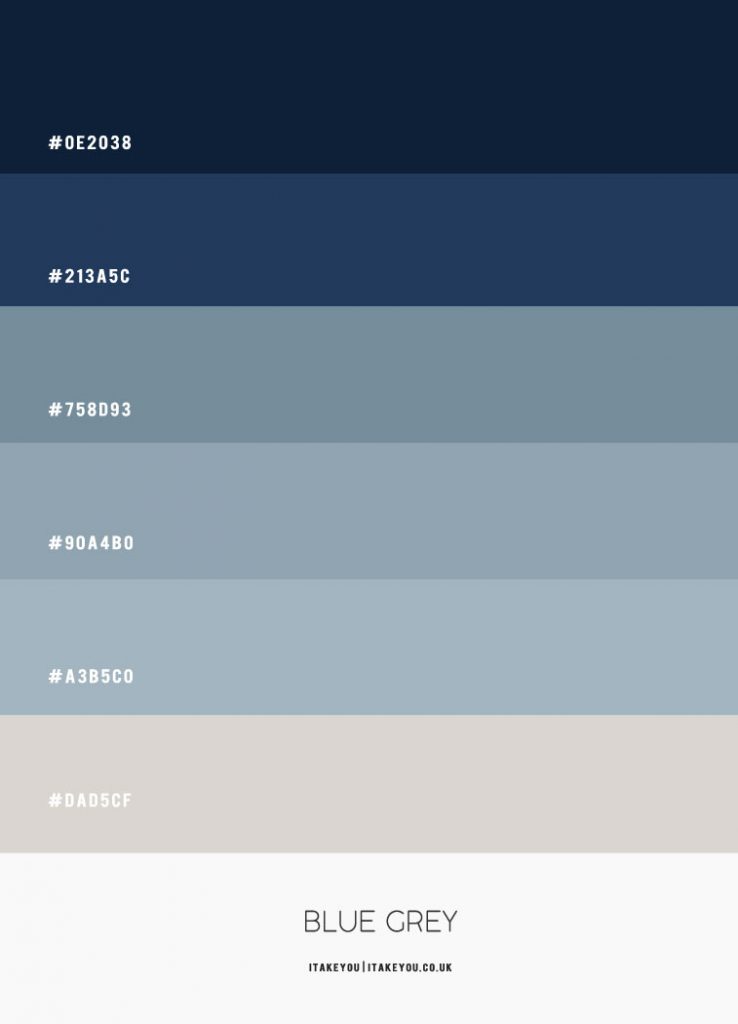 Dark Blue and Blue Grey Bedroom Colour Scheme | Dusty Blue Bedroom