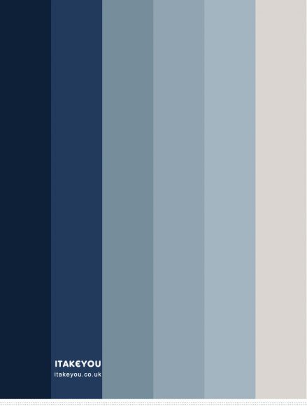 Dark Blue and Blue Grey Bedroom Colour Scheme | Dusty Blue Bedroom