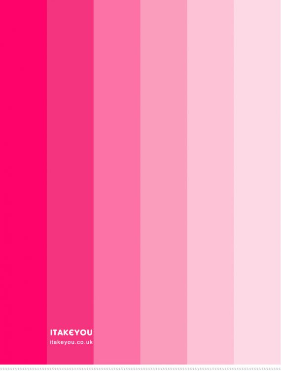 Ombre Pink Colour Scheme | Shades of pink gradient colour palette