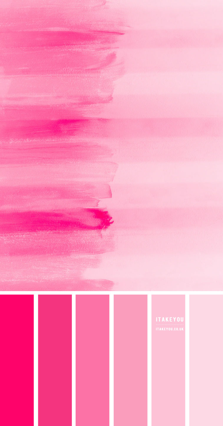 Ombre Pink Colour Scheme | Shades of pink gradient colour palette
