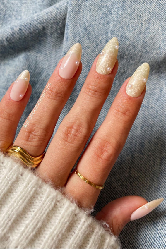 classy wedding nails, subtle wedding nails, simple wedding nails, wedding nails for bride