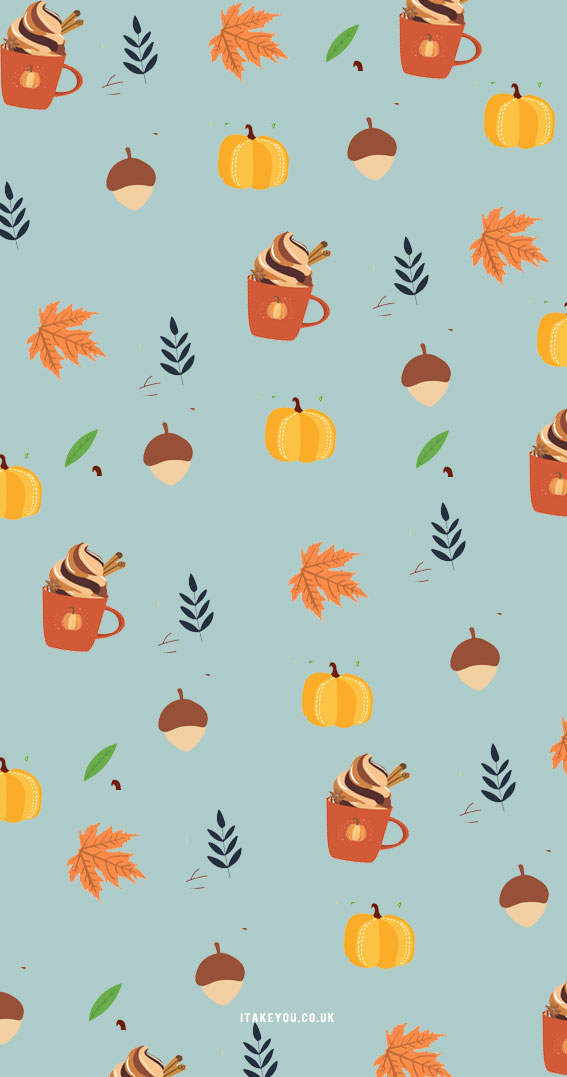 11 Cute Autumn Wallpaper Aesthetic For Phone : Light Blue Fall Wallpaper