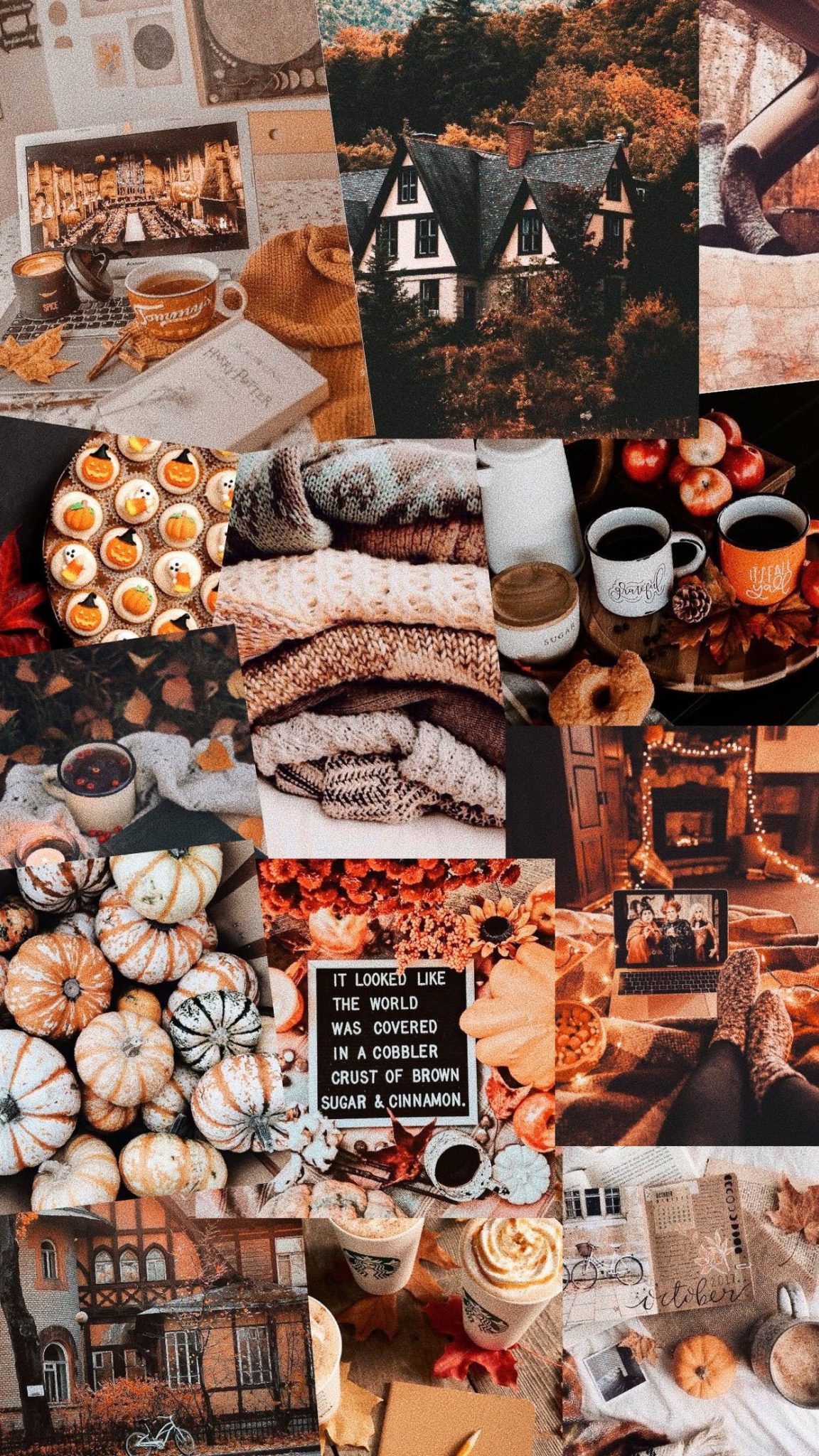 30 Cute Brown Aesthetic Wallpapers for Phone : Pretty Autumn Collage ...
