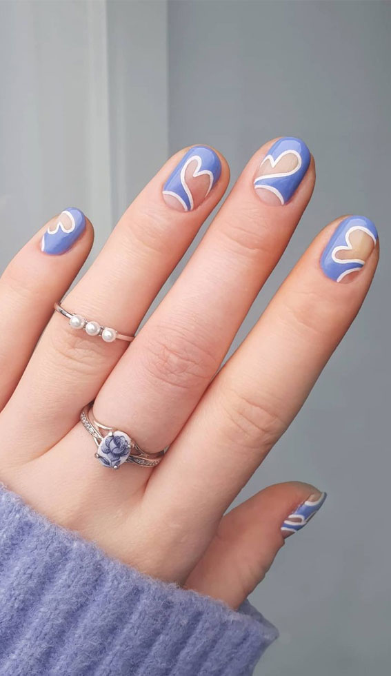 periwinkle nails, periwinkle color nails, valentine nails, valentine nail art designs, valentine nails 2022