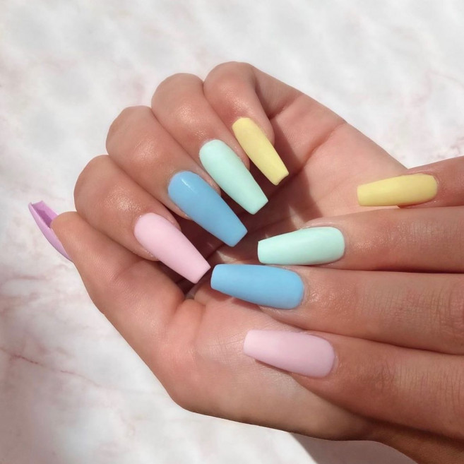 30 Cute Easter Nail Designs 2022 : Simple Pastel Nails