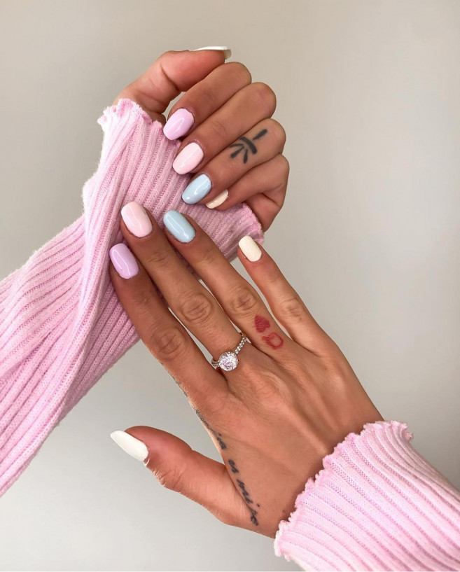 30 Cute Ways To Wear Pastel Nails : Simple but Cute Pastel Nails