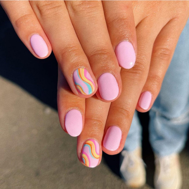 30 Cute Ways To Wear Pastel Nails : Swirl and Pink Nails I Take ...